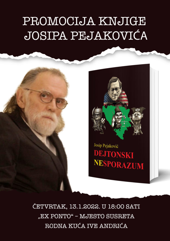 Travnik: Promocija knjige Josipa Pejakovića "Dejtonski nesporazum"