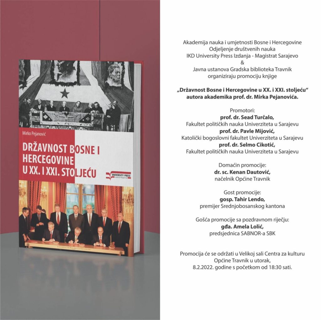Promocija knjige “Državnost Bosne i Hercegovine u XX i XXI stoljeću”
