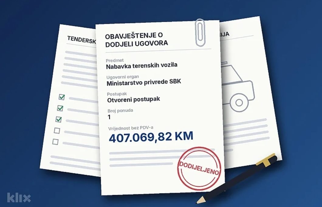 Ministarstvo privrede SBK kupuje terenska vozila za 476.000 KM, na tender se javila samo jedna firma